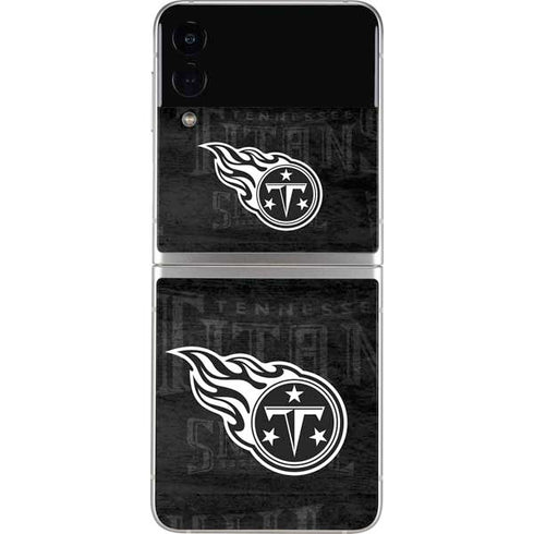 NFL Tennessee Titans Black & White Galaxy Z Flip3 5G Skin