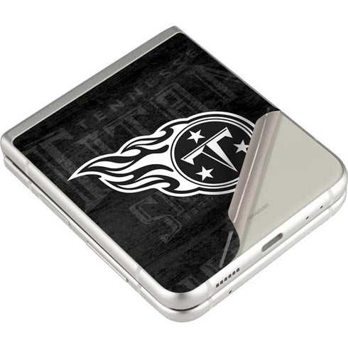 NFL Tennessee Titans Black & White Galaxy Z Flip3 5G Skin