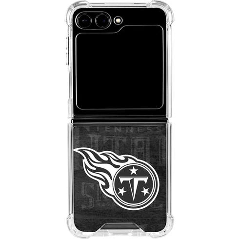 NFL Tennessee Titans Black & White Galaxy Z Flip5 5G Clear Case
