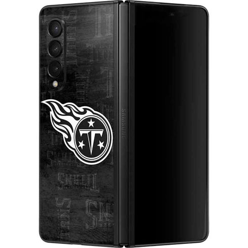 NFL Tennessee Titans Black & White Galaxy Z Fold3 5G Skin