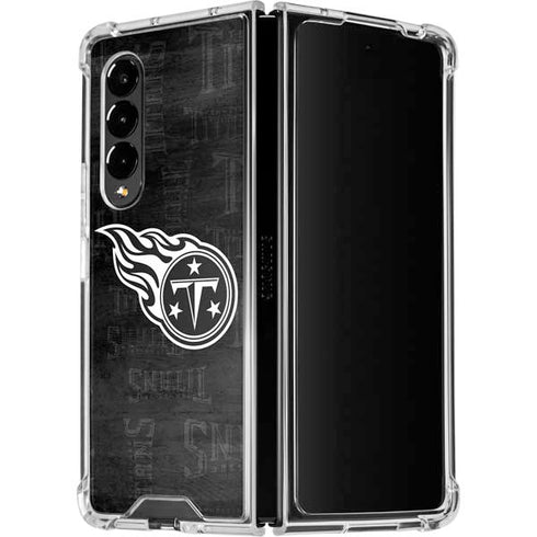 NFL Tennessee Titans Black & White Galaxy Z Fold4 5G Clear Case
