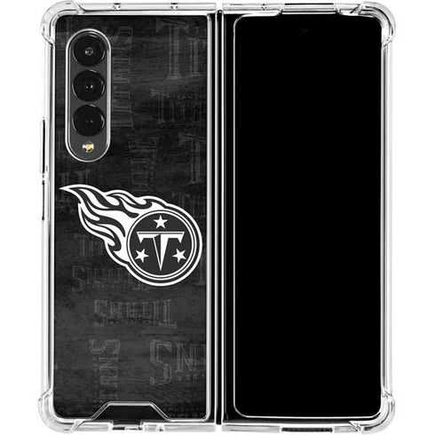 NFL Tennessee Titans Black & White Galaxy Z Fold4 5G Clear Case