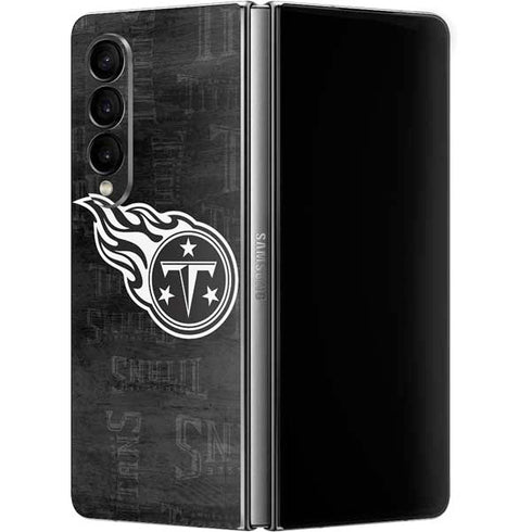 NFL Tennessee Titans Black & White Galaxy Z Fold4 5G Skin