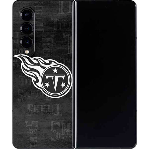 NFL Tennessee Titans Black & White Galaxy Z Fold4 5G Skin