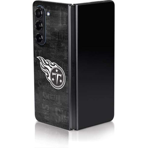 NFL Tennessee Titans Black & White Galaxy Z Fold5 5G Skin