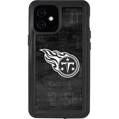 NFL Tennessee Titans Black & White iPhone 12 Mini Waterproof Case