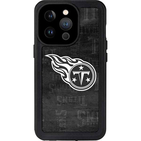 NFL Tennessee Titans Black & White iPhone 14 Pro Waterproof Case
