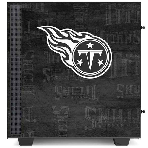 NFL Tennessee Titans Black & White NZXT H510 Compact ATX Mid-Tower Case Skin