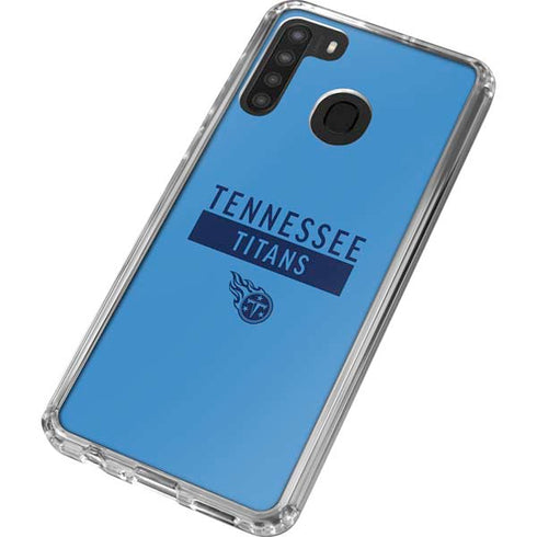 NFL Tennessee Titans Blue Performance Series Galaxy A21 Clear Case