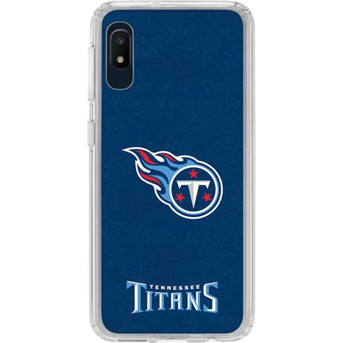 NFL Tennessee Titans Distressed Galaxy A10e Clear Case