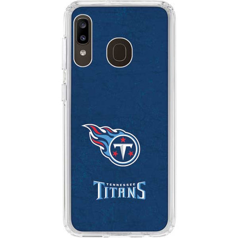 NFL Tennessee Titans Distressed Galaxy A20 Clear Case