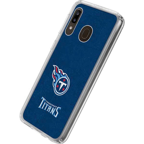NFL Tennessee Titans Distressed Galaxy A20 Clear Case
