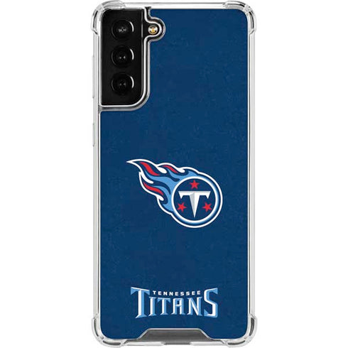 NFL Tennessee Titans Distressed Galaxy S21 FE Clear Case
