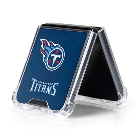 NFL Tennessee Titans Distressed Galaxy Z Flip5 5G Clear Case