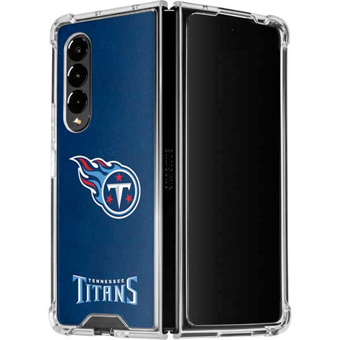 NFL Tennessee Titans Distressed Galaxy Z Fold4 5G Clear Case