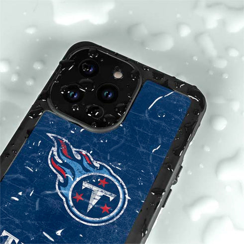 NFL Tennessee Titans Distressed iPhone 14 Pro Max Waterproof Case