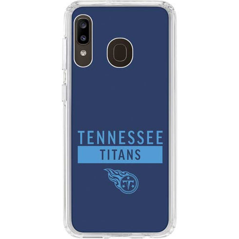 NFL Tennessee Titans Navy Blue Performance Series Galaxy A20 Clear Case