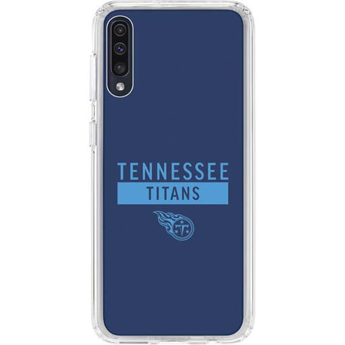 NFL Tennessee Titans Navy Blue Performance Series Galaxy A50 Clear Case