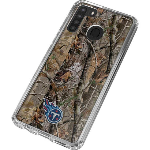 NFL Tennessee Titans Realtree AP Camo Galaxy A21 Clear Case