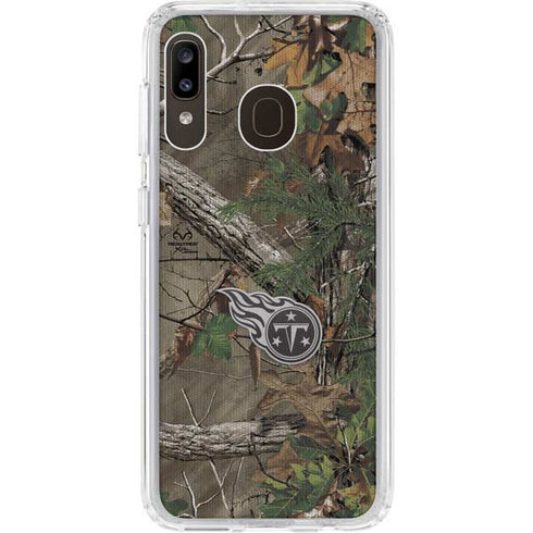 NFL Tennessee Titans Realtree Xtra Green Camo Galaxy A20 Clear Case