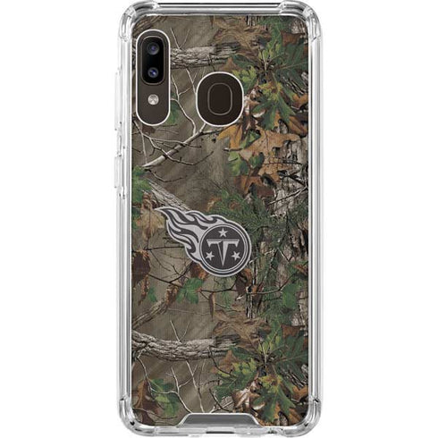 NFL Tennessee Titans Realtree Xtra Green Camo Galaxy A30 Clear Case