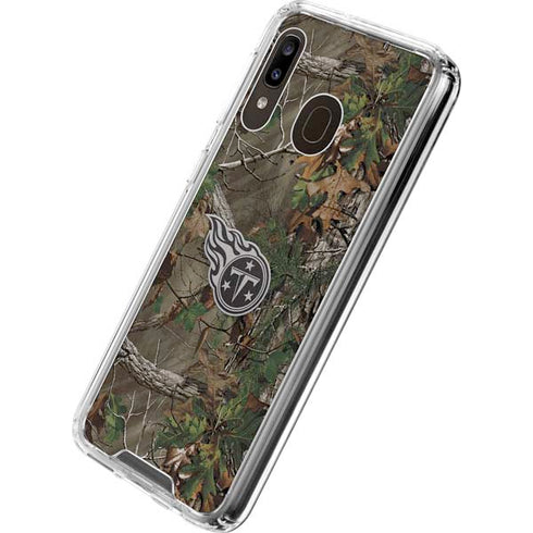 NFL Tennessee Titans Realtree Xtra Green Camo Galaxy A30 Clear Case
