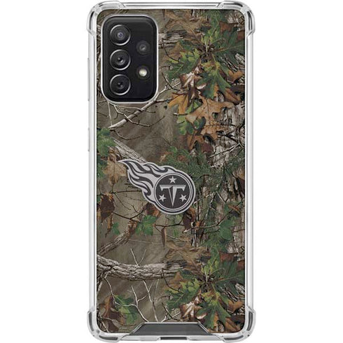 NFL Tennessee Titans Realtree Xtra Green Camo Galaxy A72 5G Clear Case