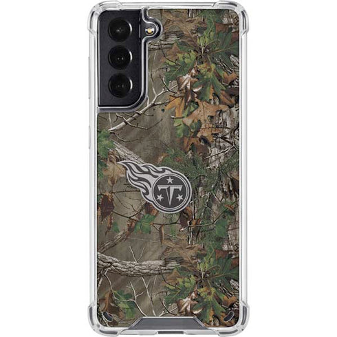 NFL Tennessee Titans Realtree Xtra Green Camo Galaxy S21 5G Clear Case