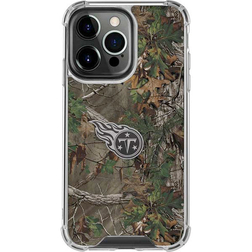 NFL Tennessee Titans Realtree Xtra Green Camo iPhone 14 Pro Clear Case
