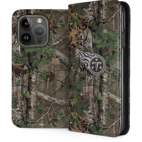 NFL Tennessee Titans Realtree Xtra Green Camo iPhone 14 Pro Folio Case