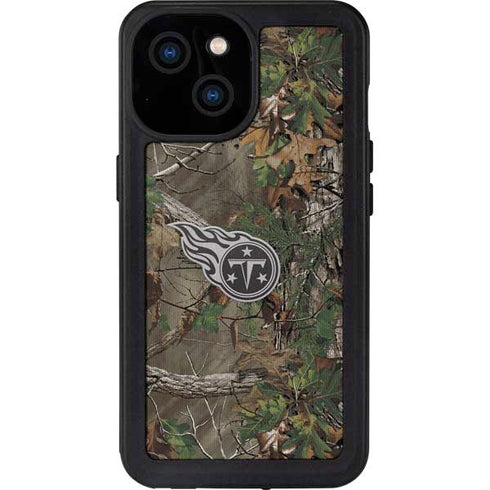 NFL Tennessee Titans Realtree Xtra Green Camo iPhone 15 Waterproof Case