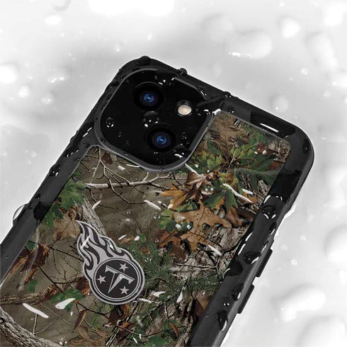 NFL Tennessee Titans Realtree Xtra Green Camo iPhone 15 Waterproof Case