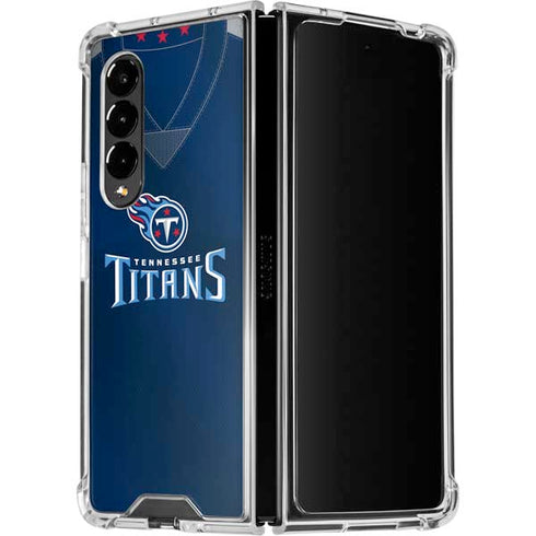 NFL Tennessee Titans Team Jersey Galaxy Z Fold4 5G Clear Case