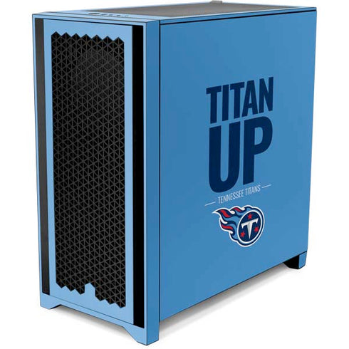 NFL Tennessee Titans Team Motto Corsair 4000D Tempered Glass Mid-Tower ATX Case Skin