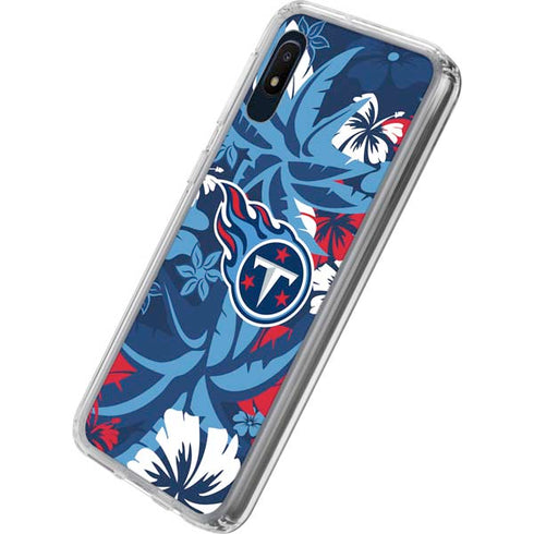 NFL Tennessee Titans Tropical Print Galaxy A10e Clear Case