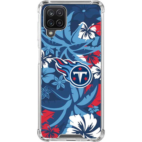 NFL Tennessee Titans Tropical Print Galaxy A12 Clear Case