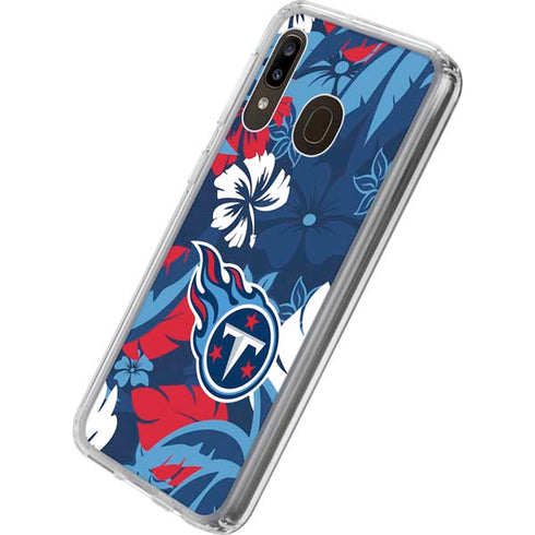 NFL Tennessee Titans Tropical Print Galaxy A20 Clear Case
