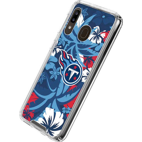 NFL Tennessee Titans Tropical Print Galaxy A30 Clear Case