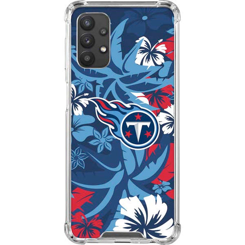 NFL Tennessee Titans Tropical Print Galaxy A32 5G Clear Case