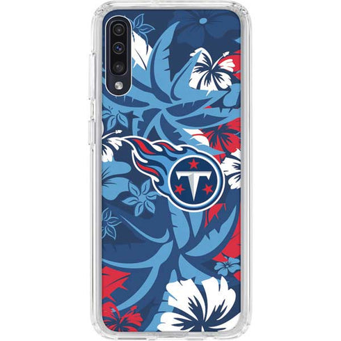 NFL Tennessee Titans Tropical Print Galaxy A50 Clear Case