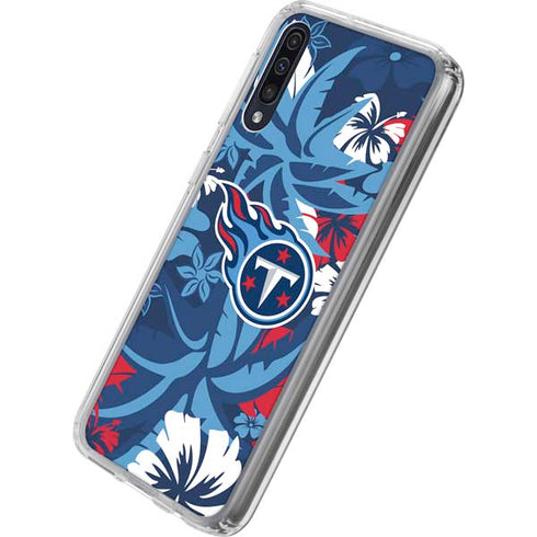 NFL Tennessee Titans Tropical Print Galaxy A50 Clear Case