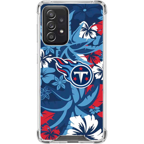 NFL Tennessee Titans Tropical Print Galaxy A52 5G Clear Case