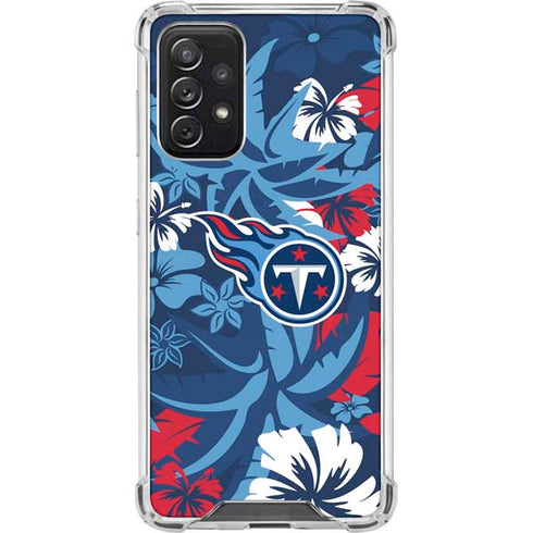 NFL Tennessee Titans Tropical Print Galaxy A72 5G Clear Case