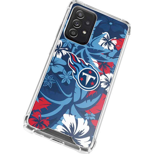 NFL Tennessee Titans Tropical Print Galaxy A72 5G Clear Case
