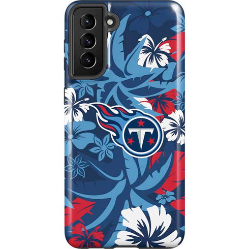NFL Tennessee Titans Tropical Print Galaxy S21 Plus 5G Pro Case