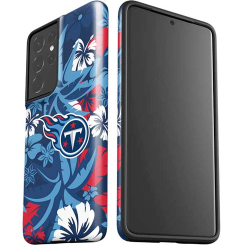 NFL Tennessee Titans Tropical Print Galaxy S21 Ultra 5G Pro Case