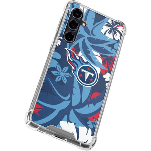 NFL Tennessee Titans Tropical Print Galaxy S23 FE Clear Case