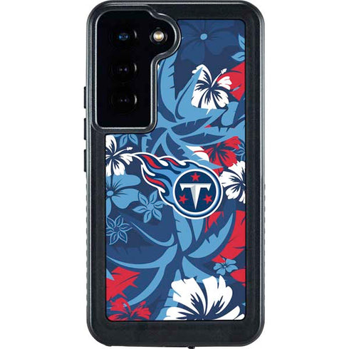 NFL Tennessee Titans Tropical Print Galaxy S23 Waterproof Case