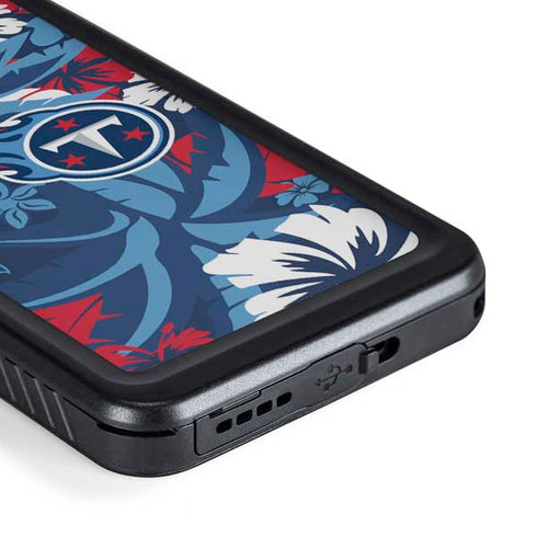 NFL Tennessee Titans Tropical Print Galaxy S23 Waterproof Case