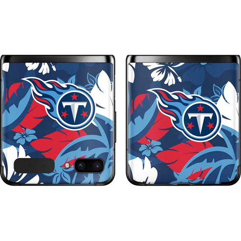 NFL Tennessee Titans Tropical Print Galaxy Z Flip Skin